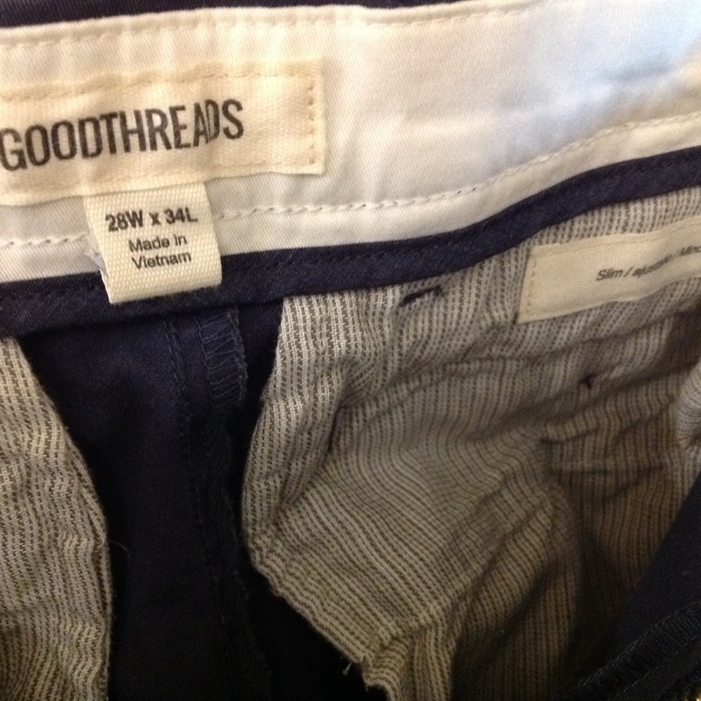 Skinny tall pants 28x34 chino khakis.